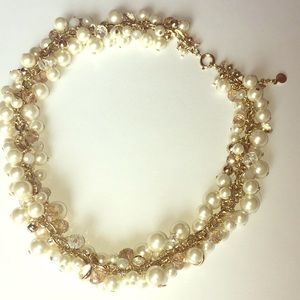 14” length faux pearl statement necklace